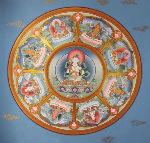 Vajrasattva and 8 Bodhisattva Mandala