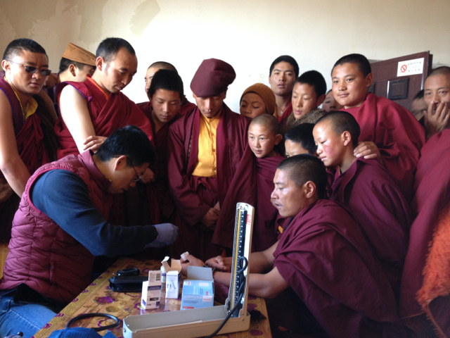Monks as well as nomads receive treatment in the clinic.