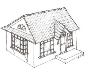 Artists Drawing of a New Cottage